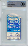 Tony Dorsett Signed Cowboys 1977 Game 4 Ticket Stub ROY Beckett Slab 38642