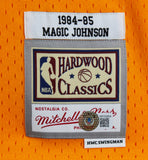 Showtime Lakers (6) Johnson, Worthy, Rambis +3 Signed Yellow M&N Jersey BAS Wit