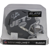 Darrelle Revis Autographed New York Jets Slate Mini Helmet Beckett 48126