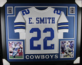 Emmitt Smith Autographed Pro Style Sz XL White Framed Jersey 35x43 Beckett 57310