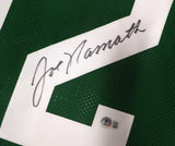 New York Jets Joe Namath Autographed Green Jersey Beckett BAS QR #1W535762