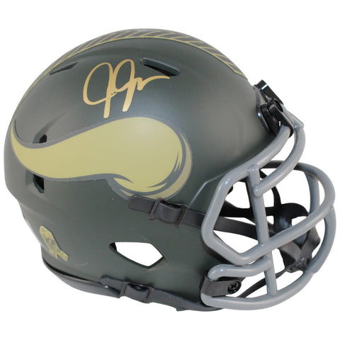 Justin Jefferson Autographed Minnesota Vikings STS Mini Helmet Beckett WIT 52882