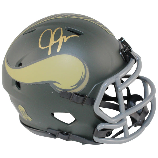 Justin Jefferson Autographed Minnesota Vikings STS Mini Helmet Beckett WIT 52882