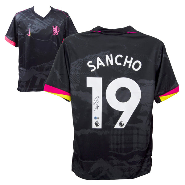 Jadon Sancho Signed Chelsea FC Away Soccer Jersey #19 with Beckett COA