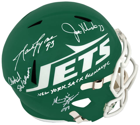New York Sack Exchange Signed Jets Riddell F/S Speed Rep Helmet w/Ins - (SS COA)