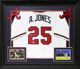 Andruw Jones Authentic Signed White Pro Style Framed Jersey Autographed BAS