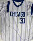 FERGIE JENKINS Signed Custom Replica Pinstripe Cubs Jersey w/ "HOF '91" - BAS