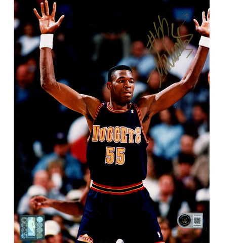 Dikembe Mutombo Autographed/Signed Denver Nuggets 8x10 Photo Beckett 57807