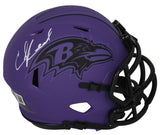 Ed Reed Autographed Baltimore Ravens 'RAVE' Mini Speed Helmet Beckett