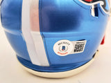 RYAN TANNEHILL AUTOGRAPHED TITANS FLASH BLUE SPEED MINI HELMET BECKETT QR 197225