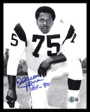 Deacon Jones Autographed Signed 8x10 Photo Rams "HOF 80" Beckett QR #BS12977