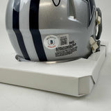 Autographed/Signed Zack Martin Dallas Cowboys Mini Helmet Beckett BAS COA