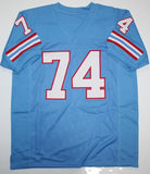 Bruce Matthews Autographed HOF Blue Pro Style Jersey- JSA Witness Auth *7