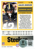 Kaleb Johnson Autographed Pittsburgh Steelers 2025 Score #12 Card Beckett 56982