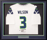 SEAHAWKS RUSSELL WILSON AUTOGRAPHED FRAMED WHITE NIKE JERSEY RW HOLO 200431