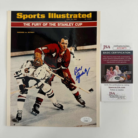 Autographed/Signed Bill Gadsby Detroit Red Wings 8x10 Hockey Photo JSA COA