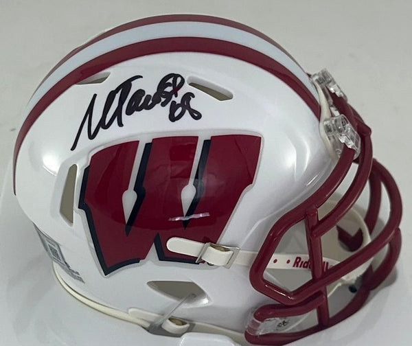 Badgers MARK TAUSCHER Signed Riddell Speed Mini Helmet AUTO - Packers - BAS