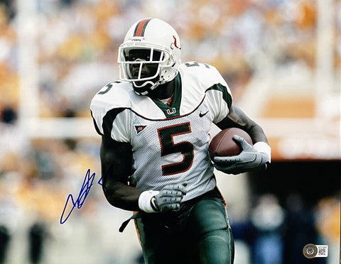 Andre Johnson Signed Miami Hurricanes 11x14 Photo BAS