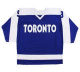 Norm Ullman Signed Toronto Custom Blue Jersey with "HOF 1982" Inscription