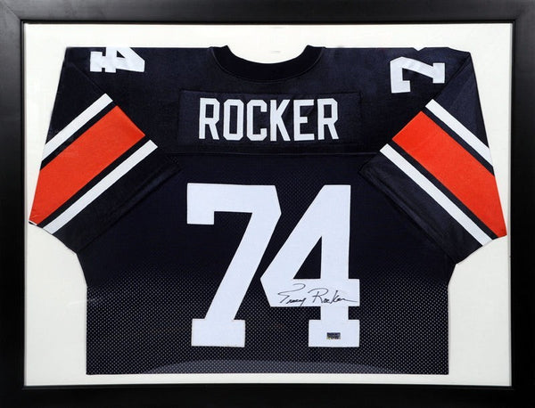 TRACY ROCKER AUTOGRAPHED AUBURN TIGERS #74 NAVY FRAMED JERSEY COA