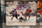 Sakic/Forsberg Autographed 16x20 and Roy Autographed Puck 3D Framed JSA COA