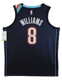 Thunder Jalen Williams Signed 2025 Navy Nike City Edition Swingman Jersey JSA