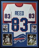 FRAMED BUFFALO BILLS ANDRE REED AUTOGRAPHED SIGNED INSCRIBED JERSEY JSA COA