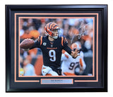 Joe Burrow Signed Framed 16x20 Cincinnati Bengals Black Jersey Photo Fanatics
