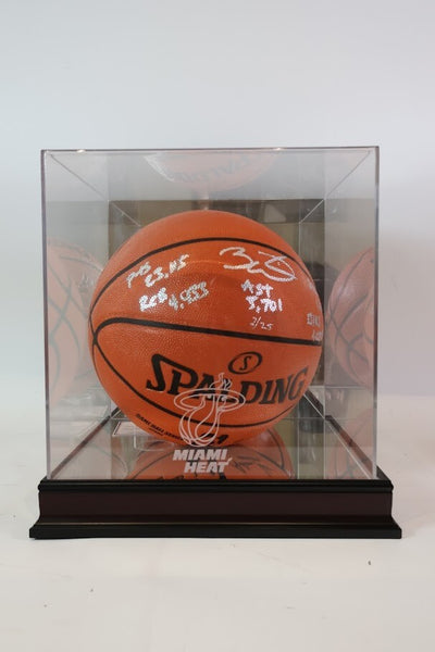 Dwayne Wade Autographed Spalding Basketball w/ Inscriptions and w/ Case Fanatics