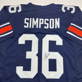 Autographed/Signed Jaylin Simpson Auburn Blue College Jersey JSA COA