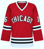 Eddie Olczyk (BLACKHAWKS) Signed Red Custom Hockey Jersey - (JSA COA)