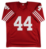 Tom Rathman Authentic Signed Red Pro Style Jersey Autographed BAS Witnessed