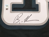 EAGLES BRANDON GRAHAM AUTOGRAPHED BLACK SUPER BOWL STATS JERSEY BECKETT 239891