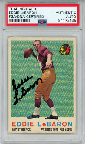 Eddie LeBaron Autographed 1959 Topps #150 Trading Card PSA Slab 43627