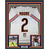 Framed Autographed/Signed D.J. DJ Moore 33x42 White Football Jersey BAS COA