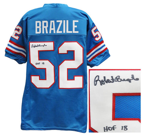 Robert Brazile (Houston Oilers) Signed Blue T/B Custom Jersey w/HOF'18 - SS