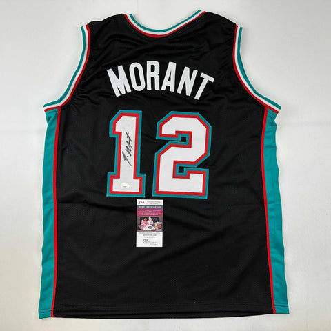 Autographed/Signed Ja Morant Memphis Black Basketball Jersey JSA COA