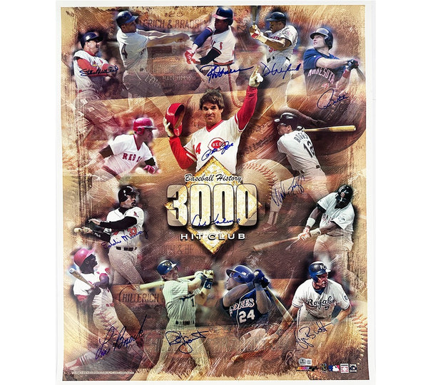 S Musial/R Carew/D Winfield Signed Boston Red Sox Unframed 3000 HIT Club Poster