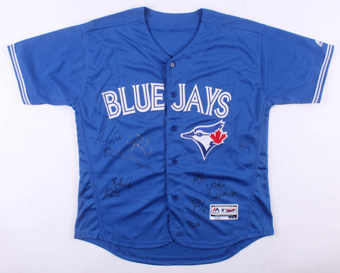 Toronto Blue Jays Majestic Jersey Signed by (13) with Devon White, 12 others