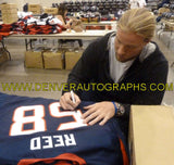 Brooks Reed Autographed/Signed Pro Style Blue XL Jersey DEN 15037