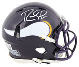 Vikings Randy Moss Signed 1983-01 TB Speed Mini Helmet w/ White Sig BAS Witness