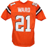 Denzel Ward Autographed/Signed Pro Style Size XL Orange Jersey JSA 53092