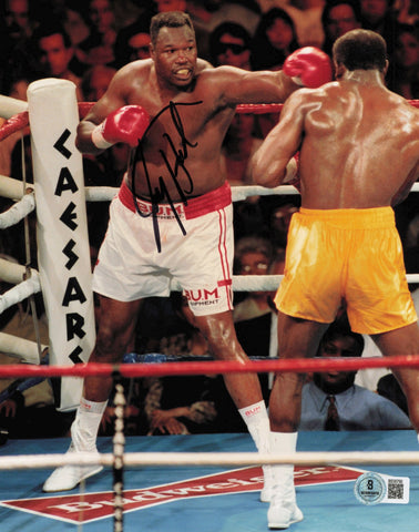 Larry Holmes Autographed Signed 8x10 Photo Beckett BAS QR #BS30790