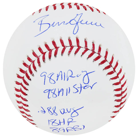 Ben Grieve Signed Rawlings MLB Baseball w/98 AL ROY, 98 All Star, Stats (SS COA)