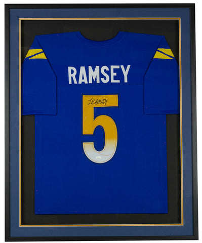 Jalen Ramsey Signed Framed Custom Blue Football Jersey JSA ITP