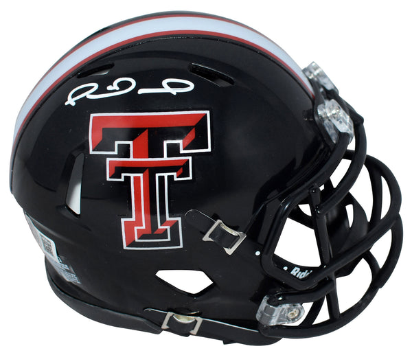 PATRICK MAHOMES SIGNED TEXAS TECH RED RAIDERS 2024 BLACK MINI HELMET BECKETT