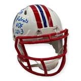 Tedy Bruschi Signed Autographed Throwback Mini Helmet w/ "Patriots HOF 2013" JSA