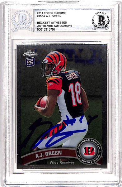 AJ Green Signed 2011 Topps Chrome #150 Trading Card Beckett 39074
