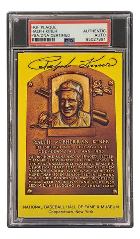 Ralph Kiner Signed 4x6 Pittsburgh Pirates HOF Plaque Card PSA/DNA 85027891