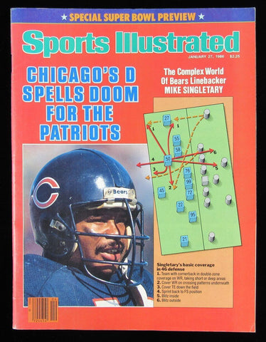 January 27, 1986 Mike Singletary Sports Illustrated NO LABEL Newsstand Bears